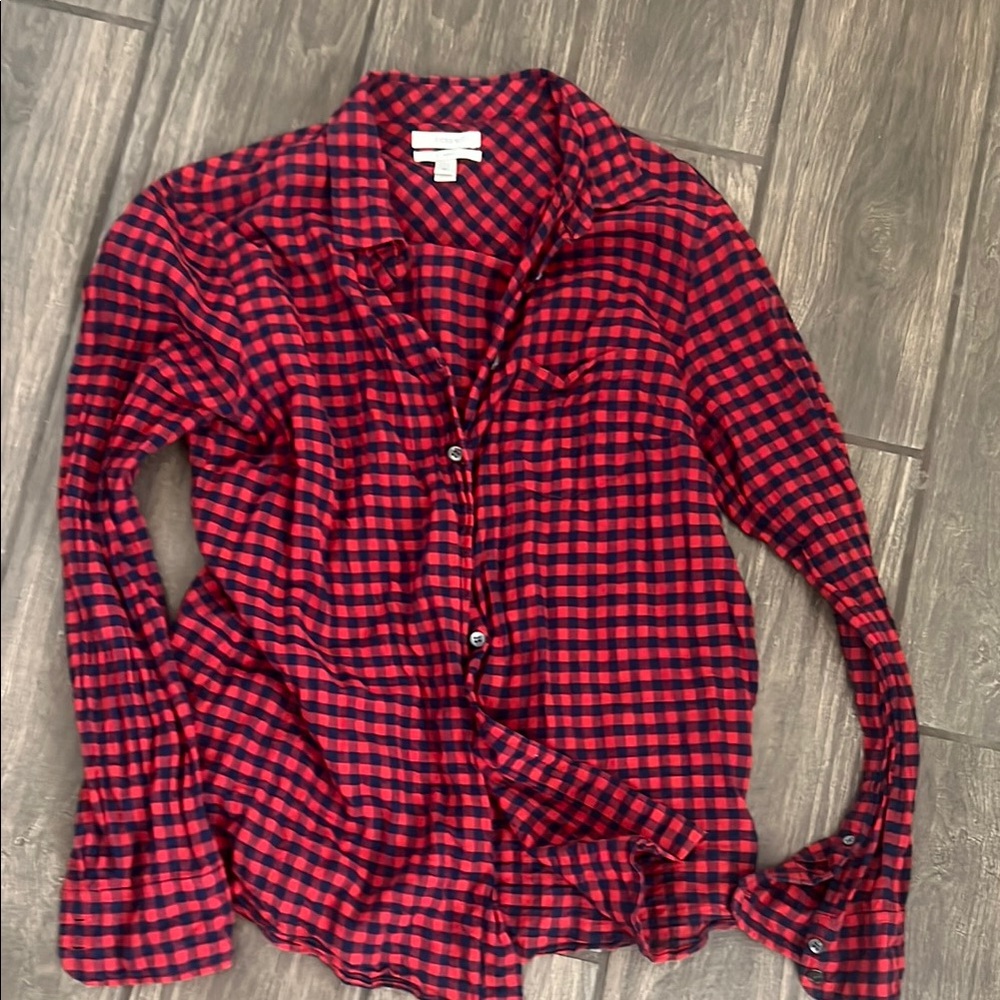 J. Crew Red and Black Plaid Shirt